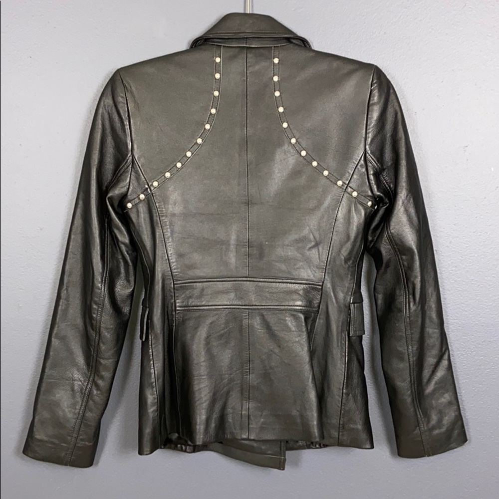 HP ✨ BCBGMaxAzria I Leather Studded Moto Jacket - Picture 6 of 15